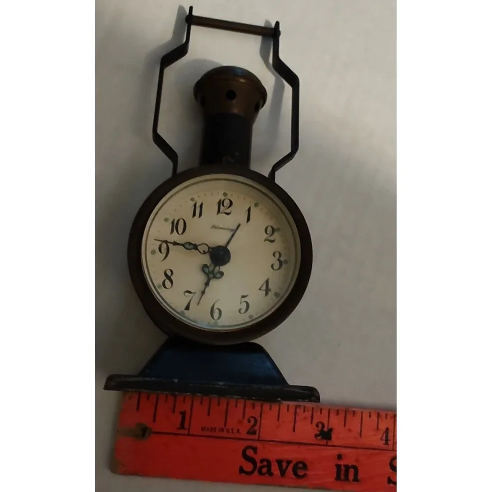 Vintage Blessing Wind Up Alarm Clock Train Locomotive Boiler Railroad W. Germany